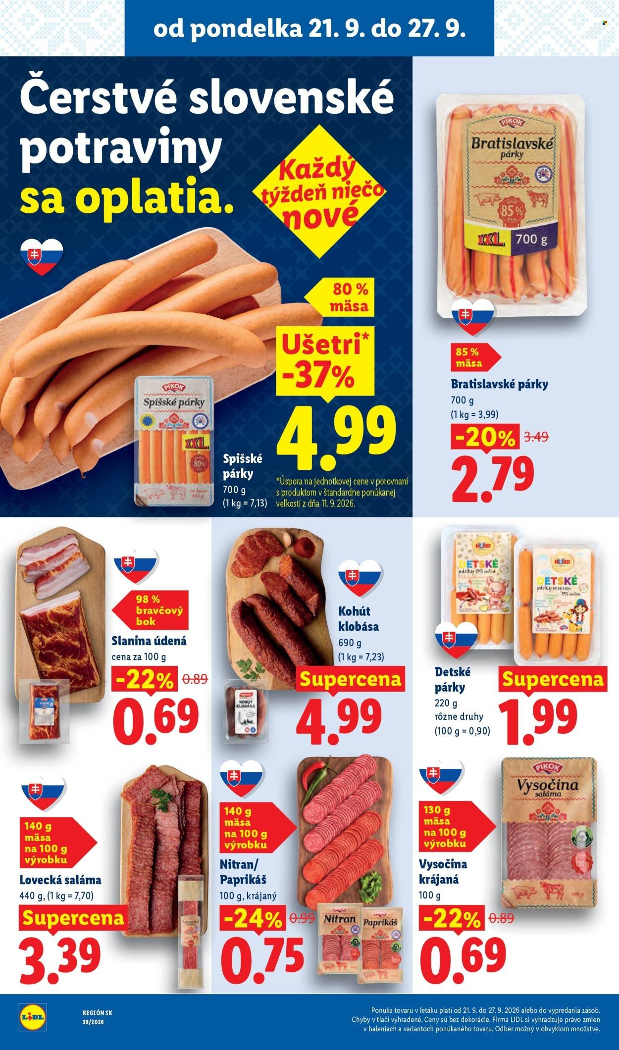 LIDL leták - Od pondelka 21.9.2026