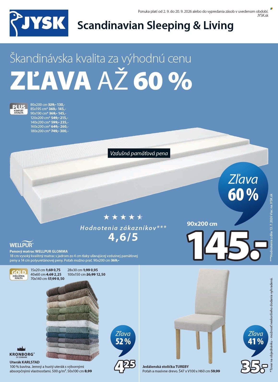 JYSK leták - Od stredy 2.9.2026
