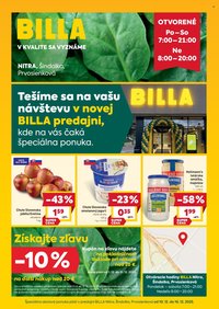 BILLA leták - Nitra - Šindolka, Prvosienková (2025-12-10 - 2025-12-16)
