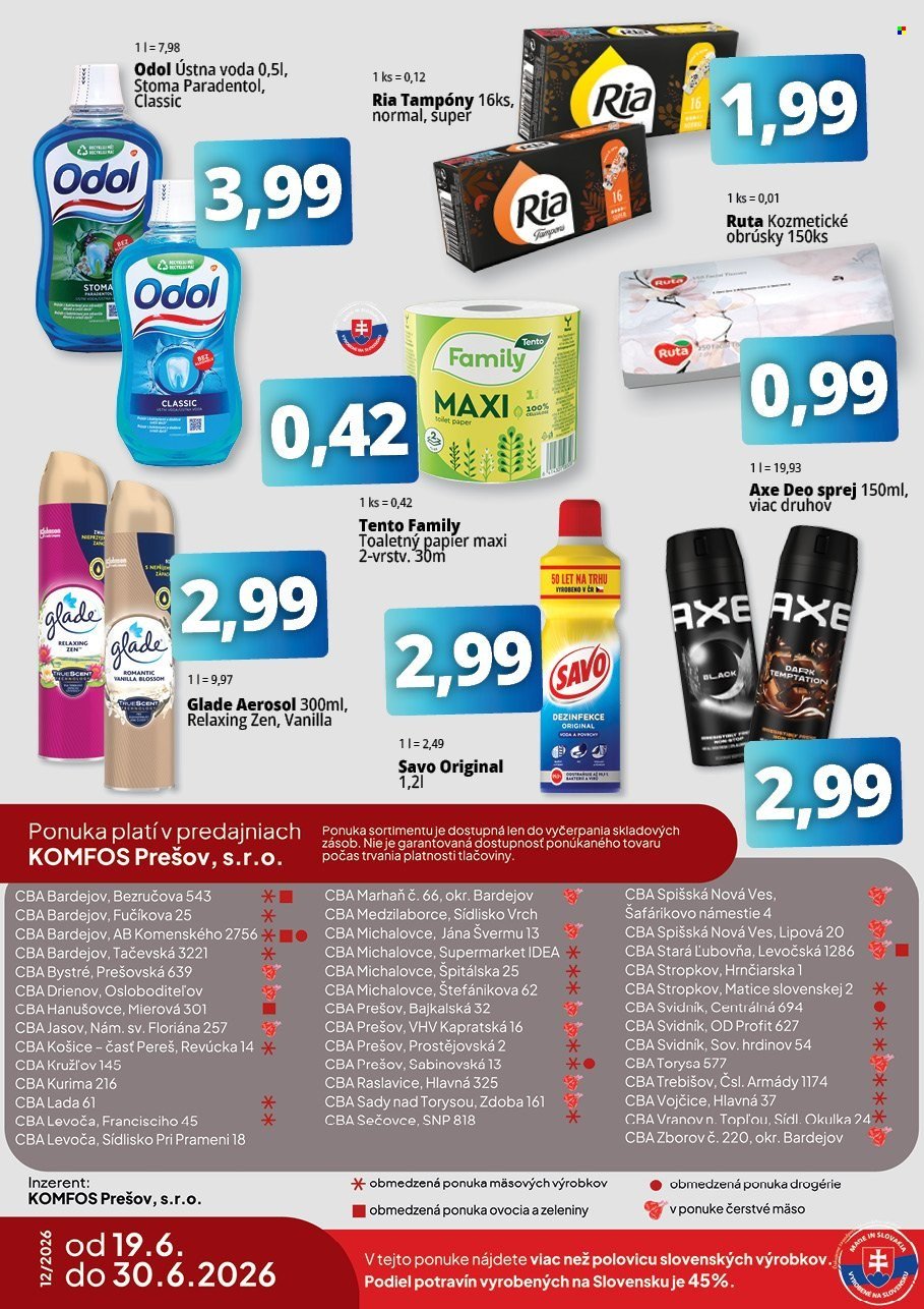 CBA KOMFOS leták - Výhodná ponuka - opäť lacnejšie