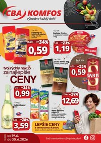 CBA KOMFOS leták - Výhodná ponuka - opäť lacnejšie