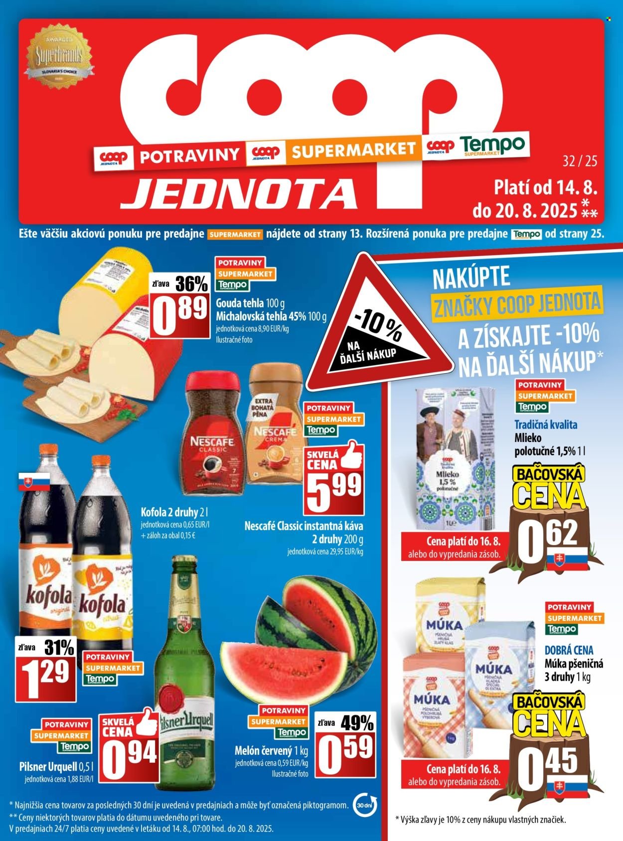 COOP JEDNOTA leták - Od štvrtka 14.8.2025 (2025-08-14 - 2025-08-20) | 1