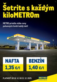 METRO leták - Šetrite s každým kiloMETROm (2025-12-18 - 2025-12-21)