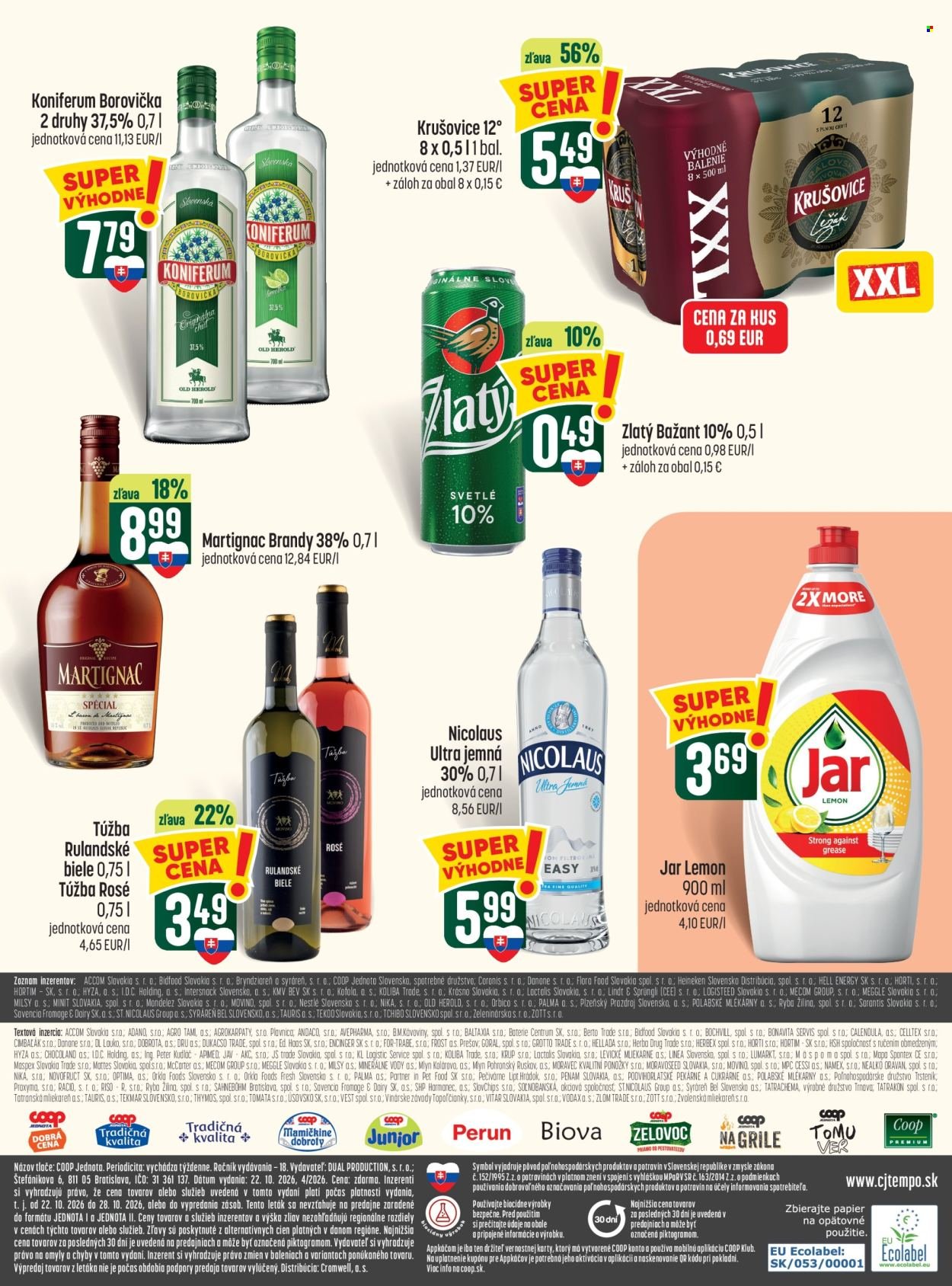 COOP JEDNOTA leták - Od štvrtka 22.10.2026
