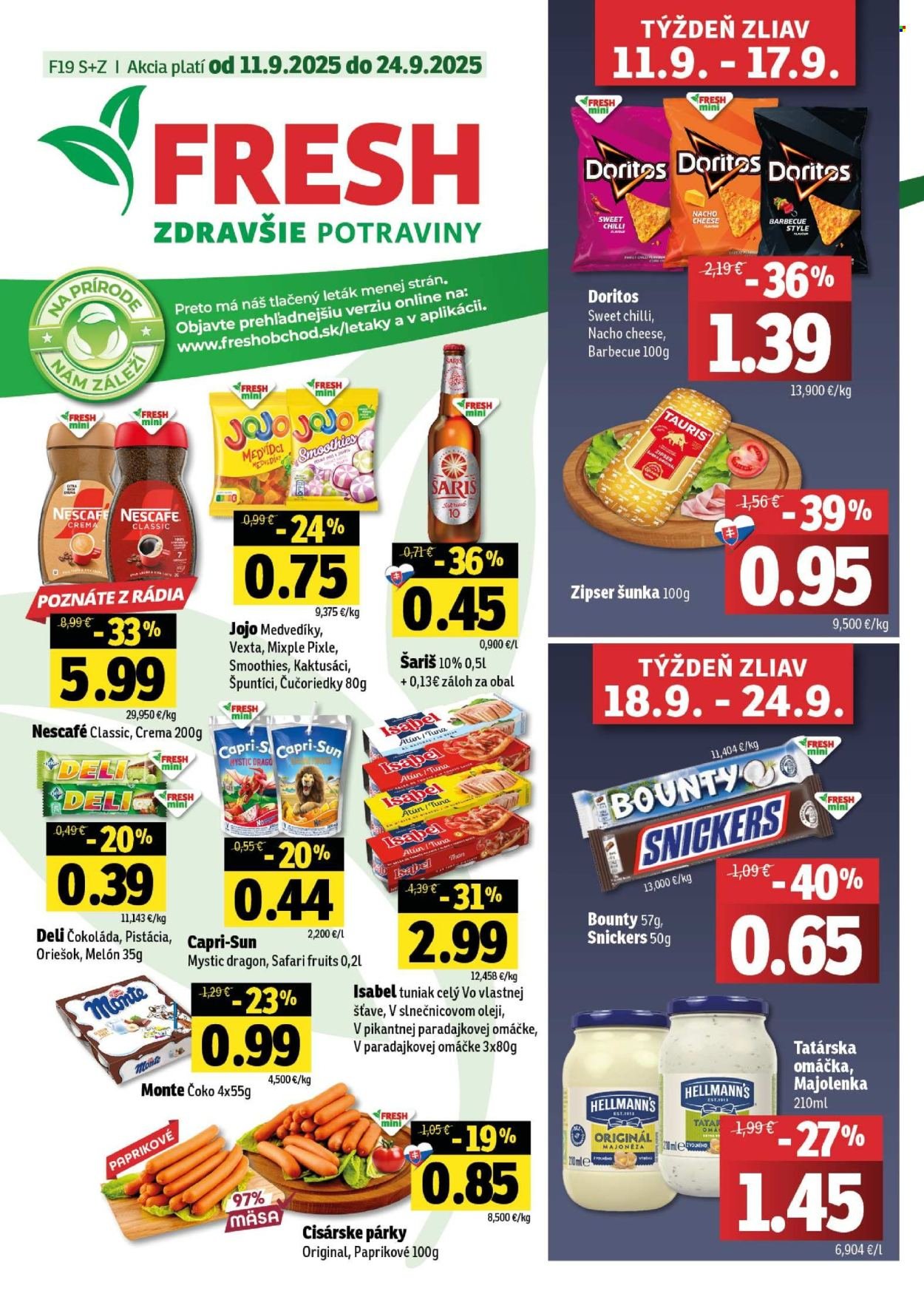 FRESH leták - Stredné a západné Slovensko (2025-09-11 - 2025-09-24) | 1