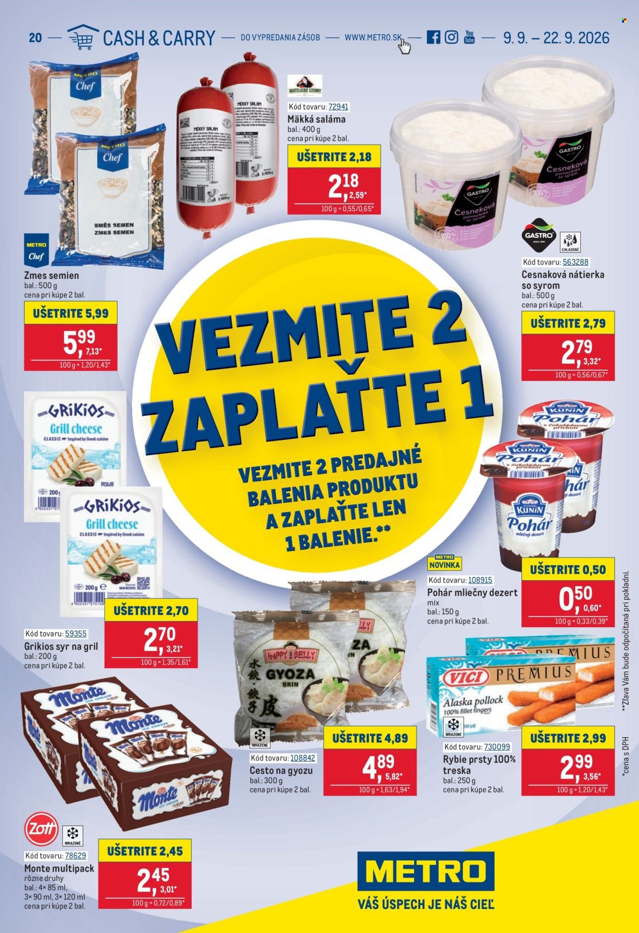METRO leták - Vezmite 2 Zaplaťte 1