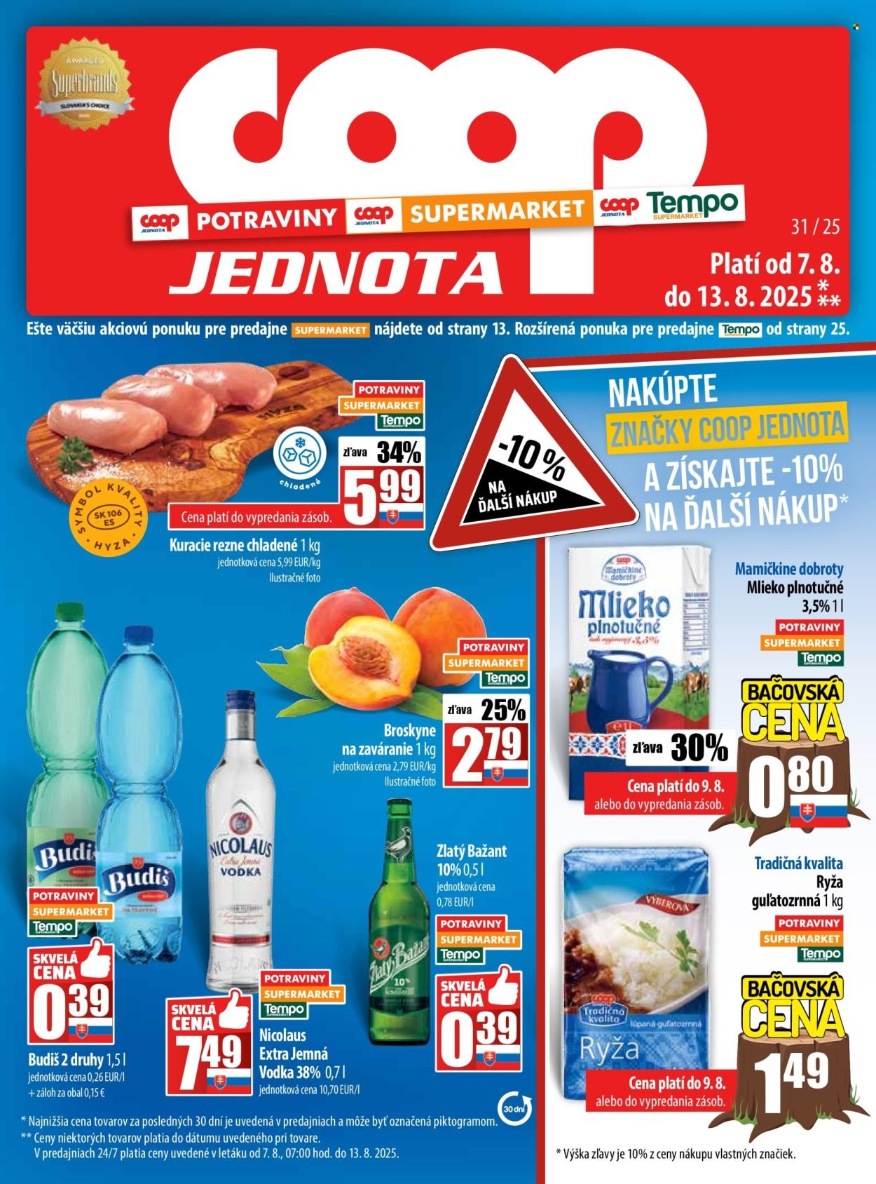COOP JEDNOTA leták - Od štvrtka 7.8.2025 (2025-08-07 - 2025-08-13) | 1