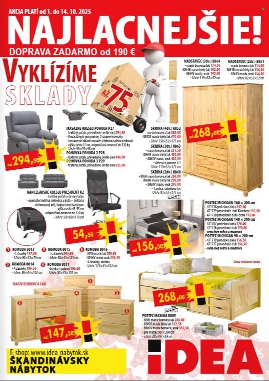 IDEA NÁBYTOK leták - Od stredy 1.10.2025 (2025-10-01 - 2025-10-14) | 1