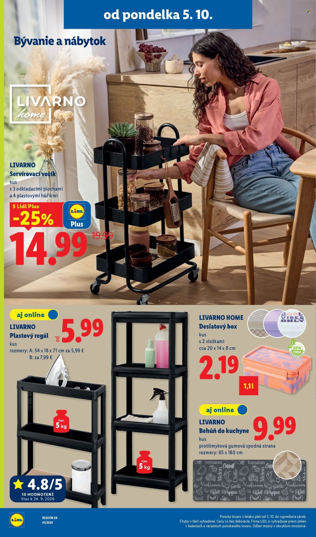 LIDL leták - Od pondelka 5.10.2026