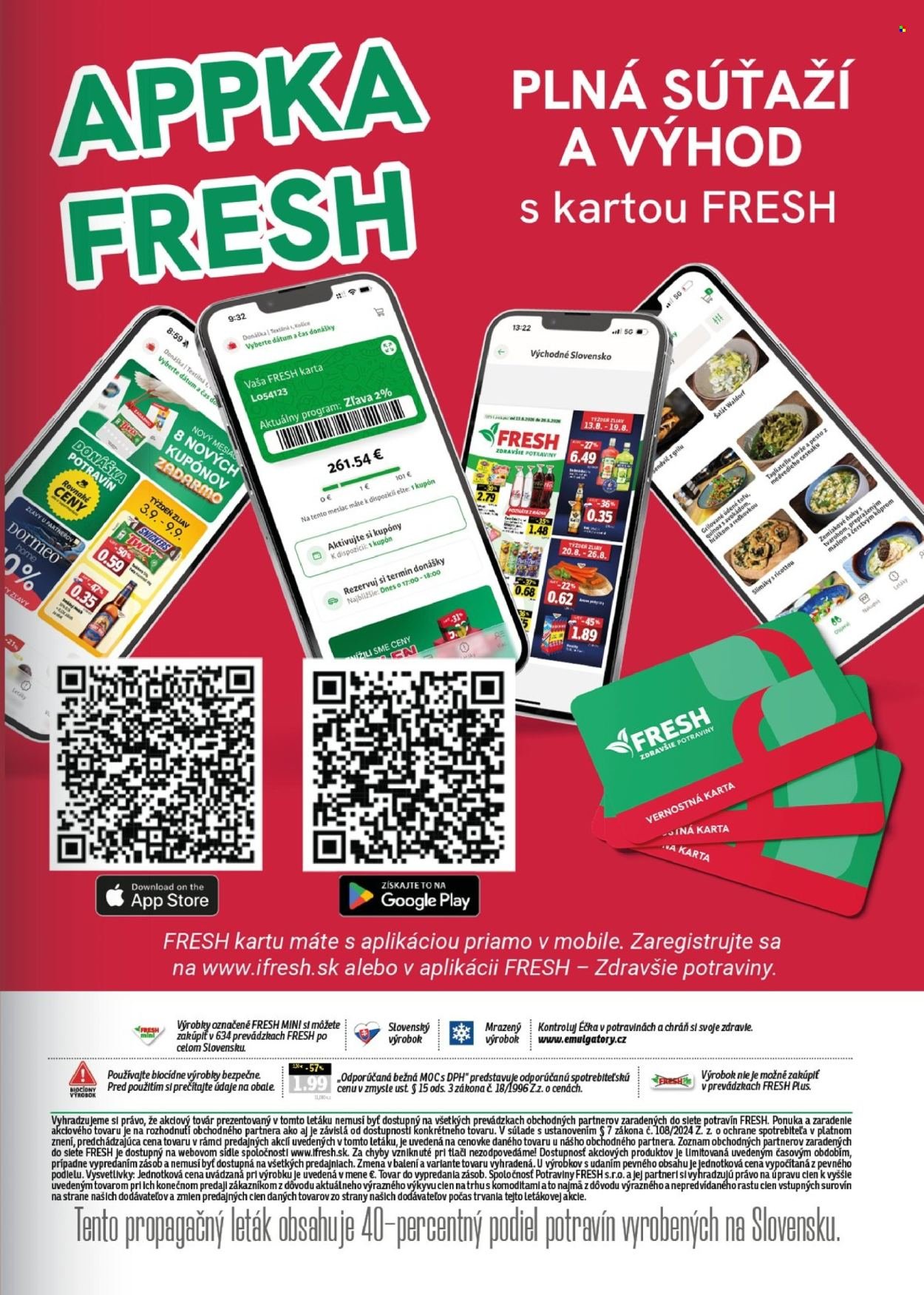 FRESH leták - Stredné a západné Slovensko