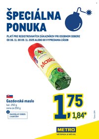 METRO leták - Špeciálna ponuka - maslo gazdovské (2025-11-06 - 2025-11-09)