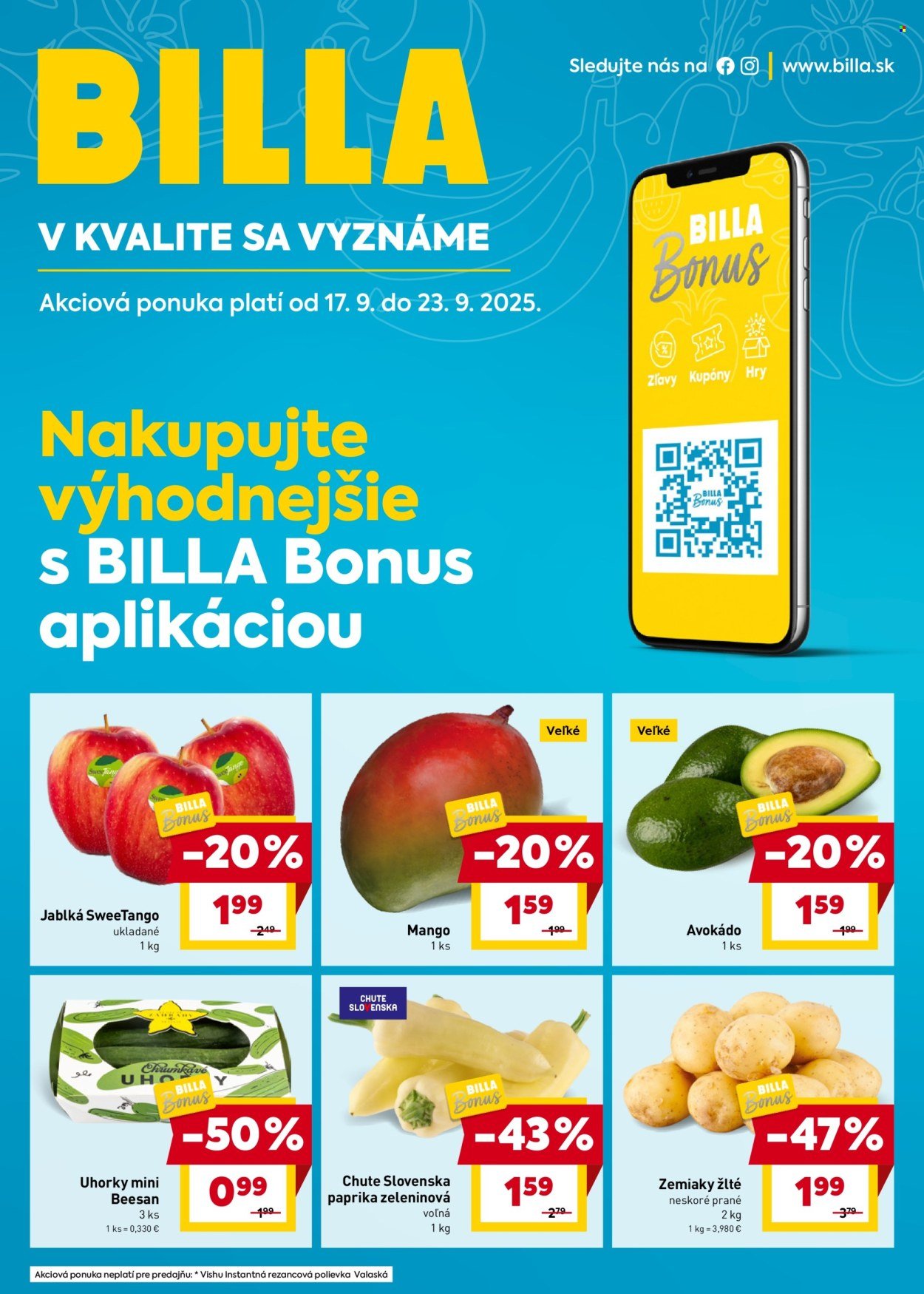 BILLA leták - Bonus leták (2025-09-17 - 2025-09-23) | 1