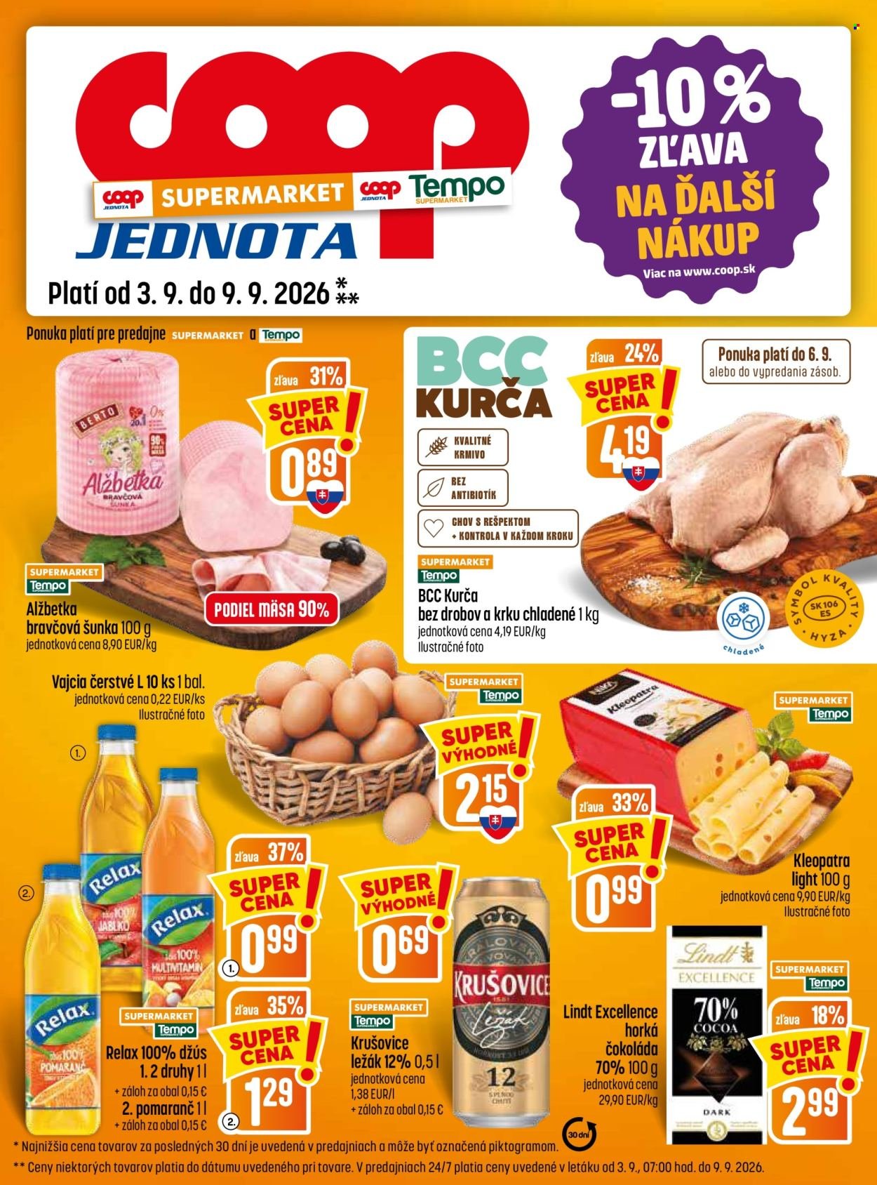 COOP JEDNOTA leták - Od štvrtka 3.9.2026