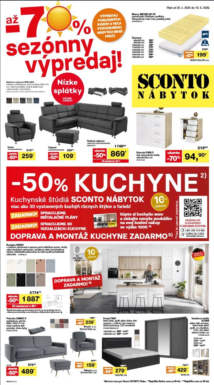 SCONTO NÁBYTOK leták - Aktuálny leták (2026-05-20 - 2026-06-16) | 1