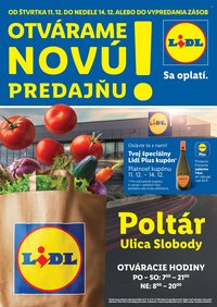LIDL leták - Nová predajňa v Poltari (2025-12-11 - 2025-12-14)