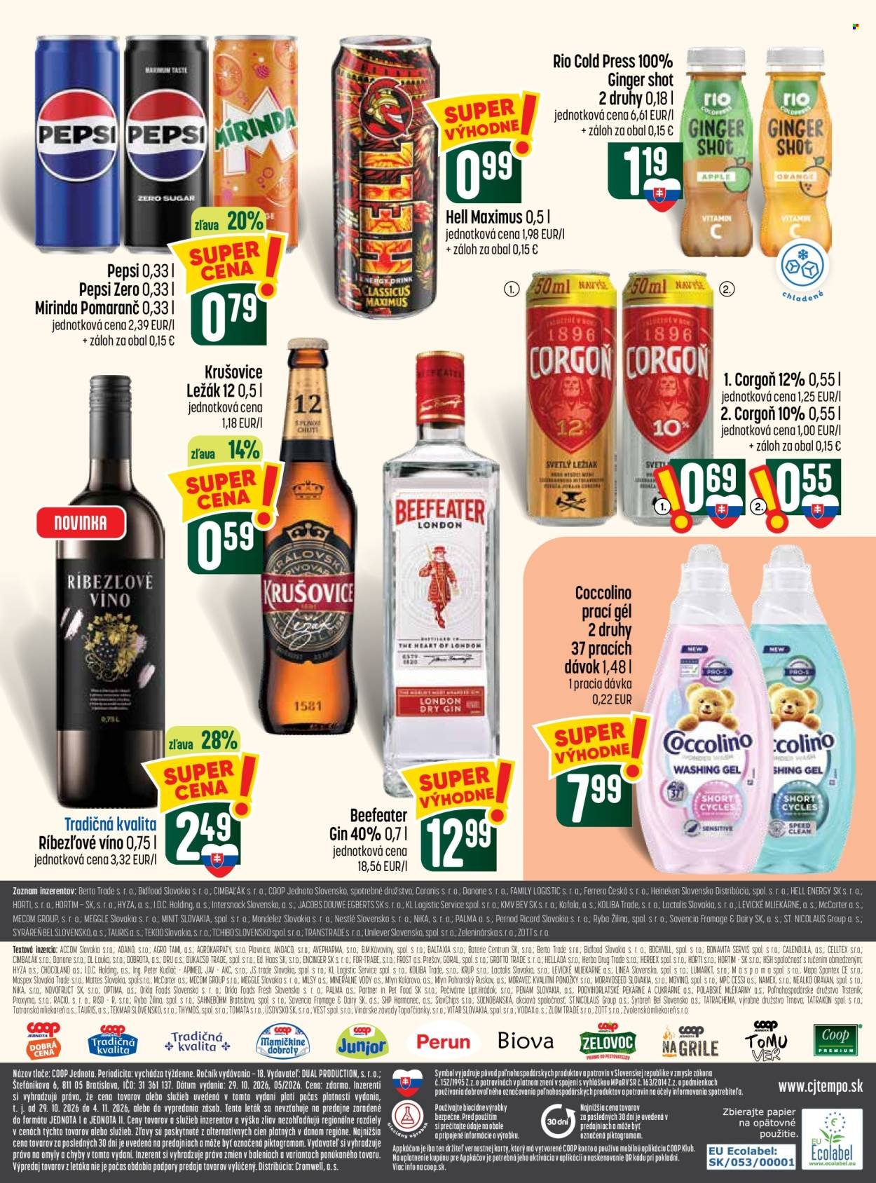 COOP JEDNOTA leták - Od štvrtka 29.10.2026