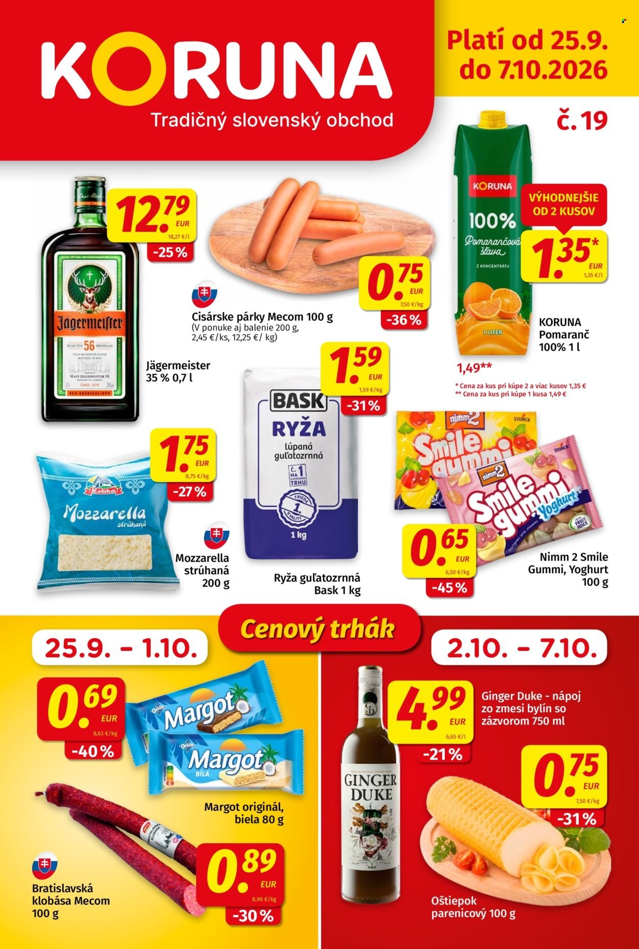 POTRAVINY KORUNA leták - Od piatka 25.9.2026