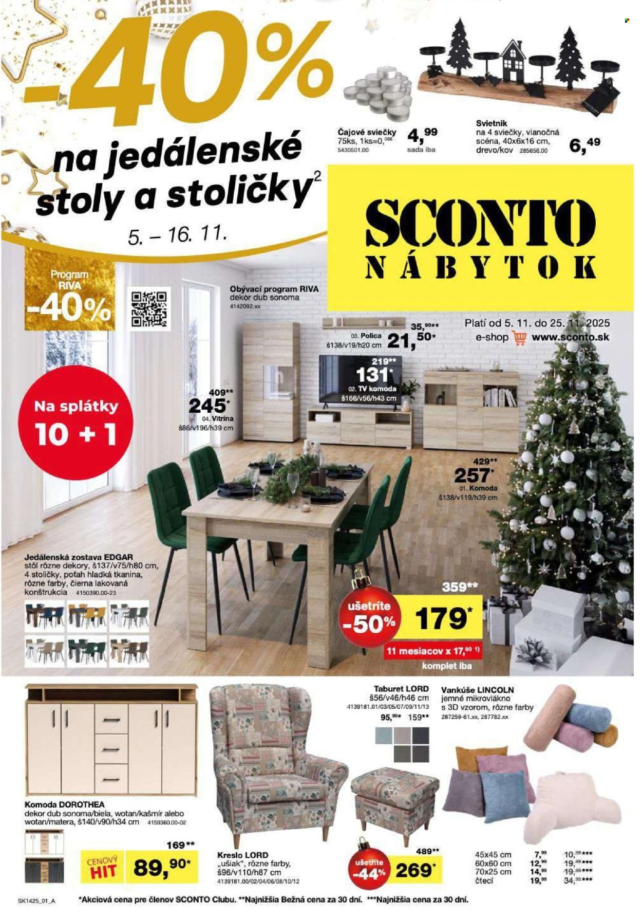 SCONTO NÁBYTOK leták - - 40% na jedálenské stoly a stoličky (2025-11-05 - 2025-11-16) | 1