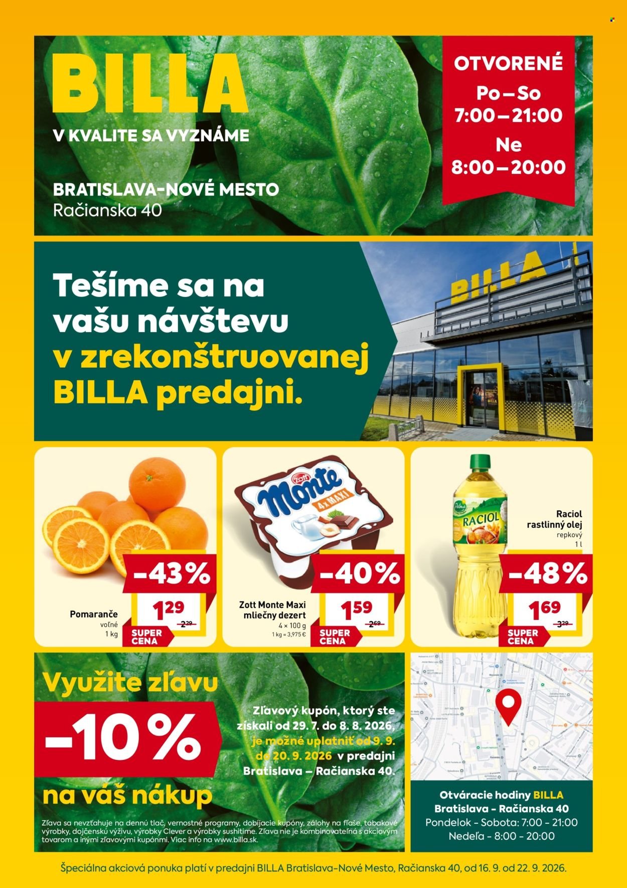 BILLA leták - BILLA Bratislava, Račianska