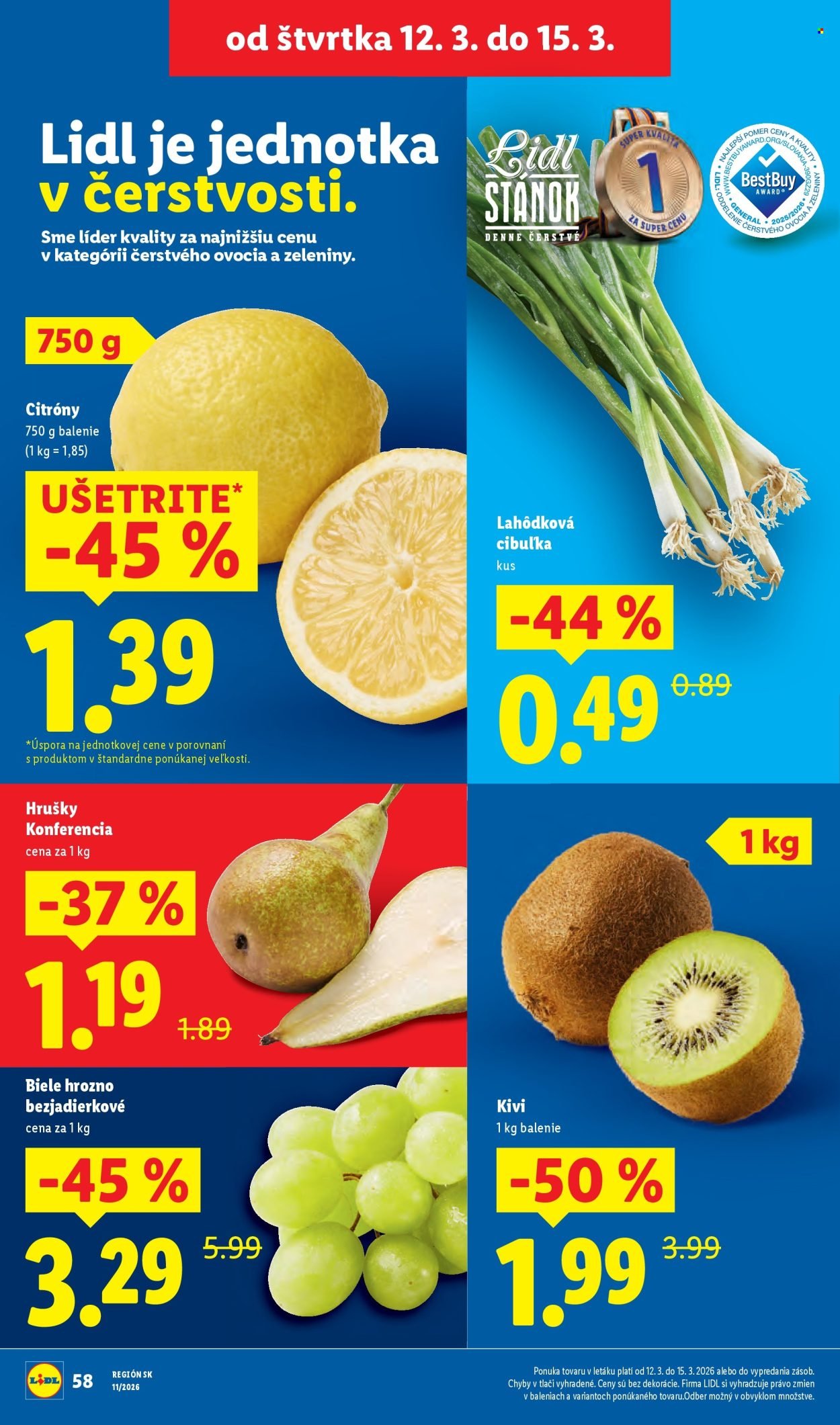 LIDL leták - Od štvrtka 12.3.2026 (2026-03-12 - 2026-03-15) | 12