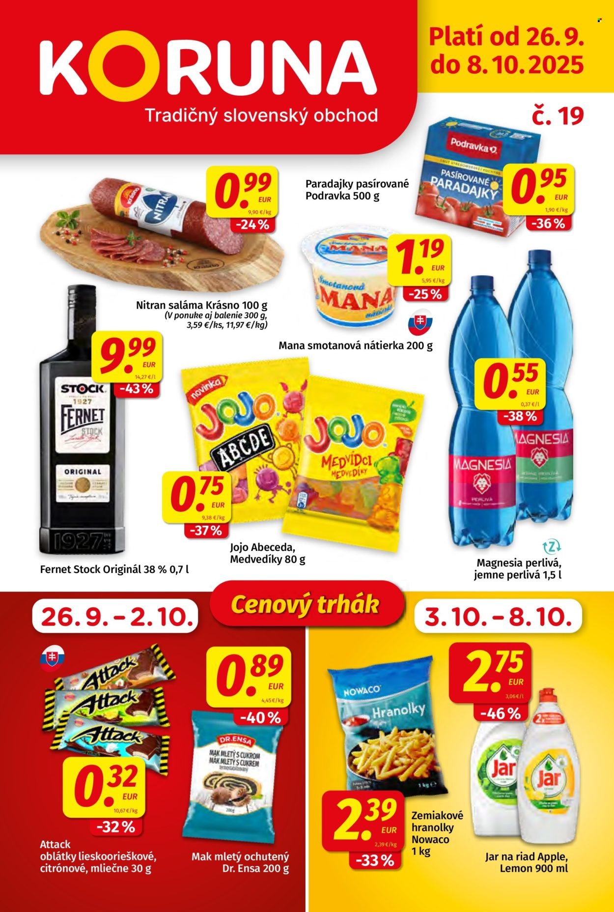 POTRAVINY KORUNA leták - Od piatka 26.9.2025 (2025-09-26 - 2025-10-08) | 1