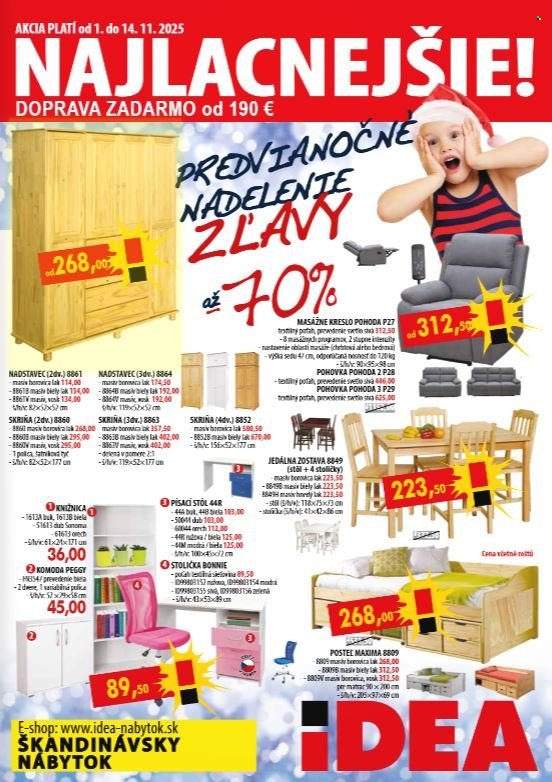 IDEA NÁBYTOK leták - Od soboty 1.11.2025 (2025-11-01 - 2025-11-30) | 1