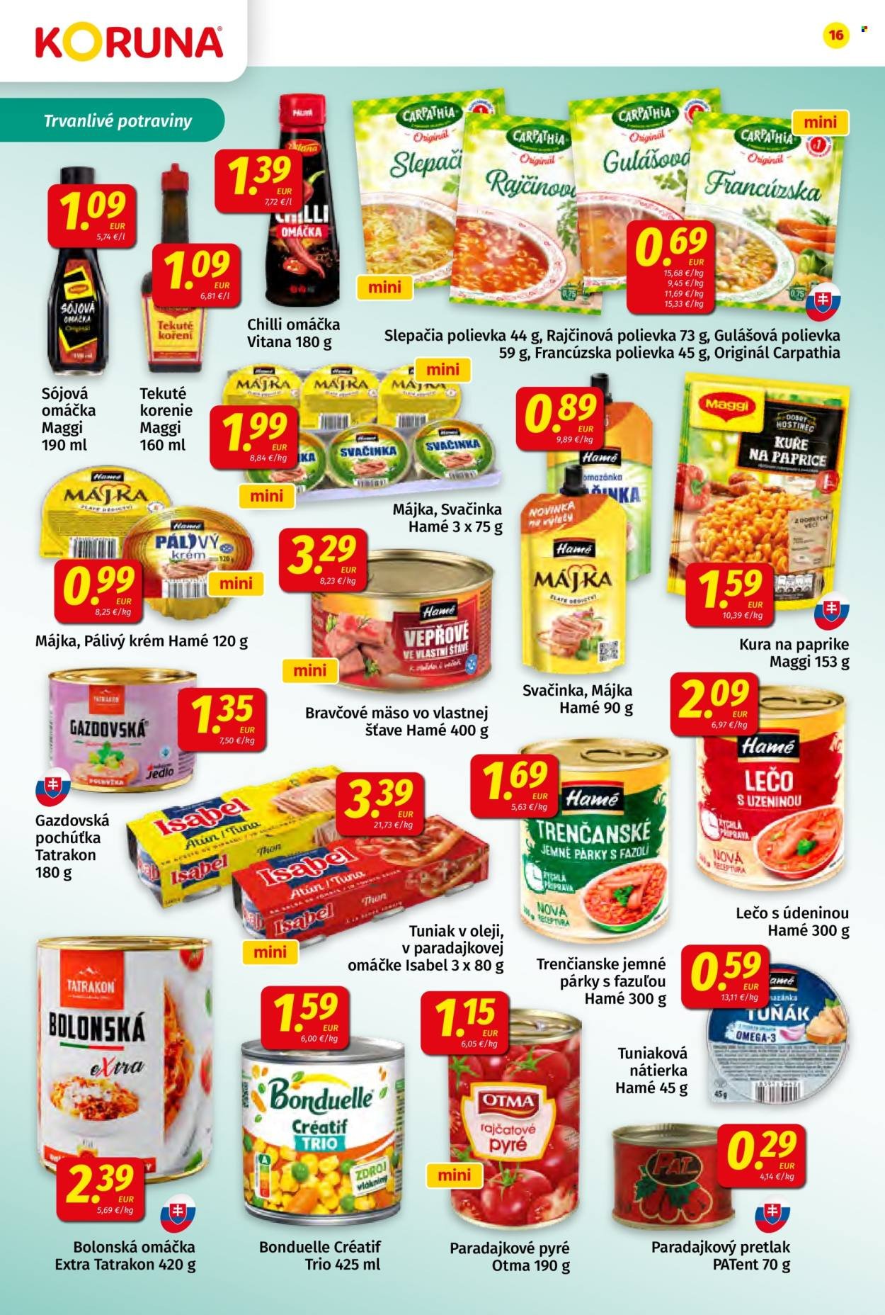 POTRAVINY KORUNA leták - Od piatka 24.10.2025 (2025-10-24 - 2025-11-05) | 16