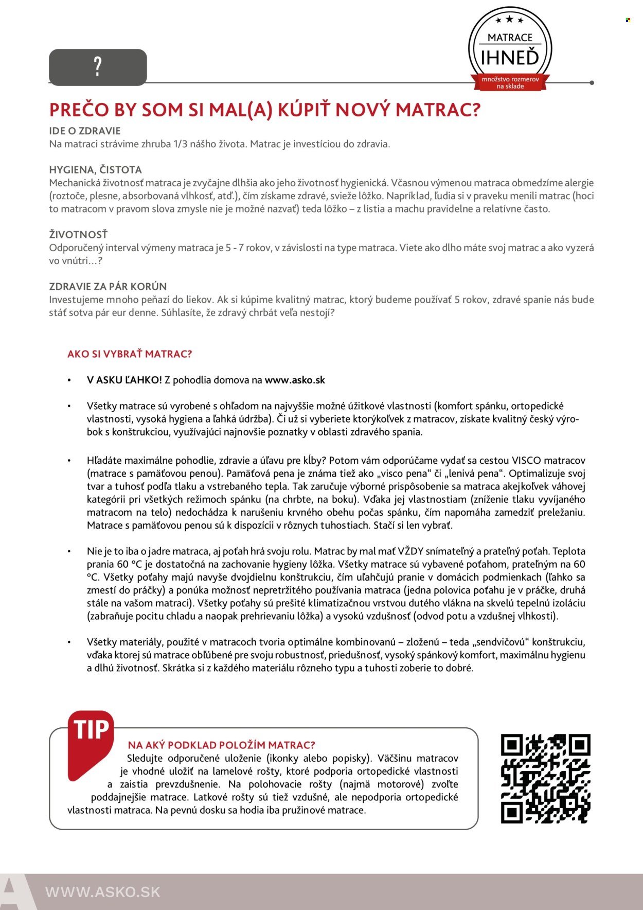 ASKO NÁBYTOK leták - Ponuka matracov (2025-03-19) | 4