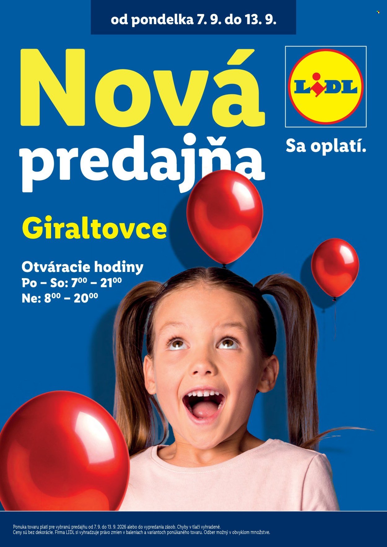 LIDL leták - Nová predajňa Giraltovce