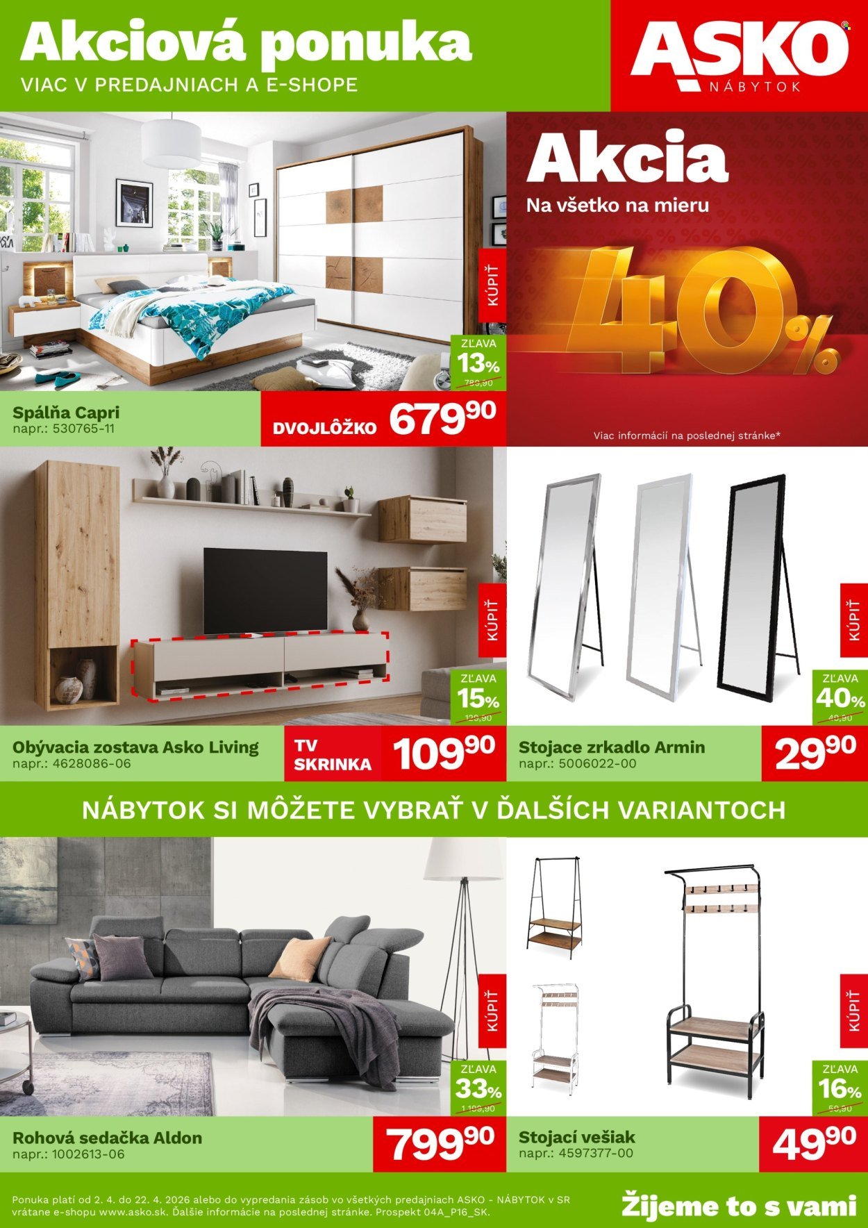 ASKO NÁBYTOK leták - Akčná ponuka (2026-04-02 - 2026-04-22) | 1