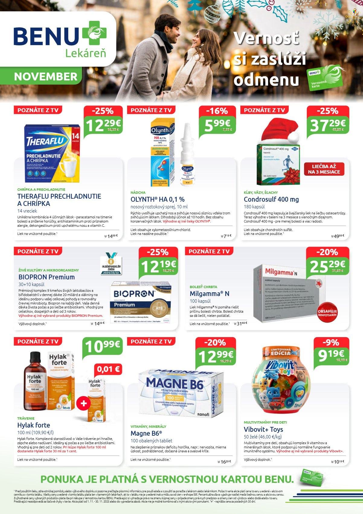 BENU LEKÁREŇ leták - Od soboty 1.11.2025 (2025-11-01 - 2025-11-30) | 1