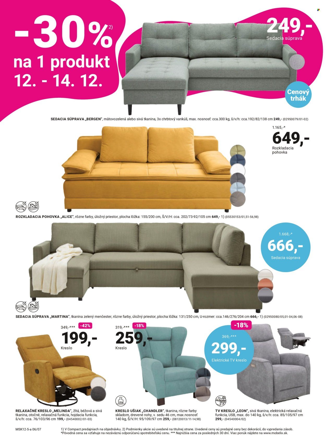 MÖBELIX leták - Vianočné zľavy -30% na 1 produkt (2025-12-08 - 2025-12-28) | 6