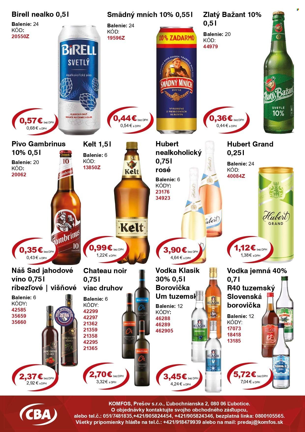 CBA KOMFOS leták - Výhodná ponuka VEĽKOOBCHOD