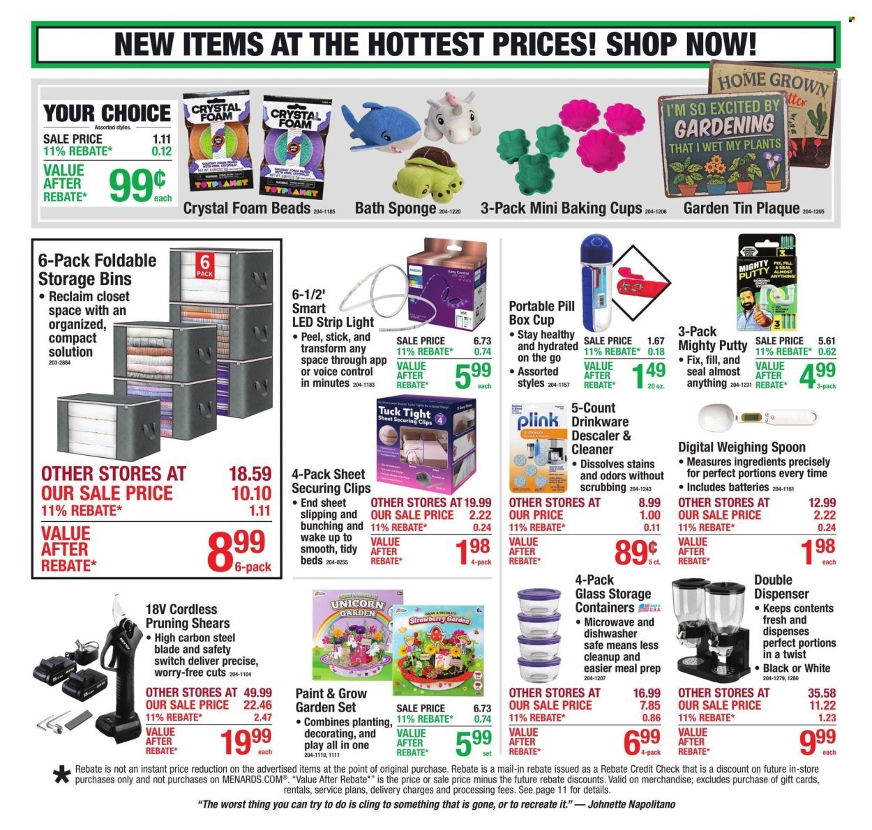MENARDS ad - 11% Rebate* Sale