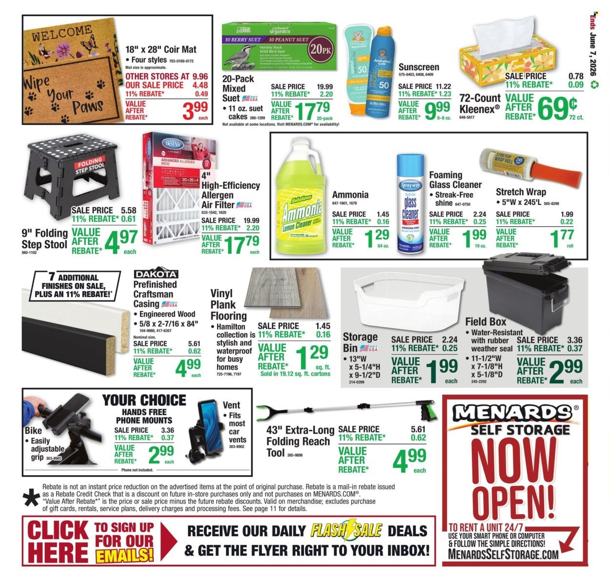 MENARDS ad - 11% Rebate* Sale