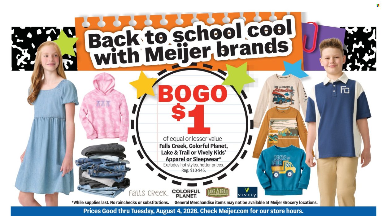 MEIJER ad - Extra Savings on School Styles