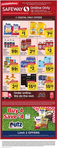 SAFEWAY ad - Bonus Online Savings (2025-07-25 - 2025-07-31)