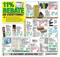 MENARDS ad - 11% Rebate* Sale