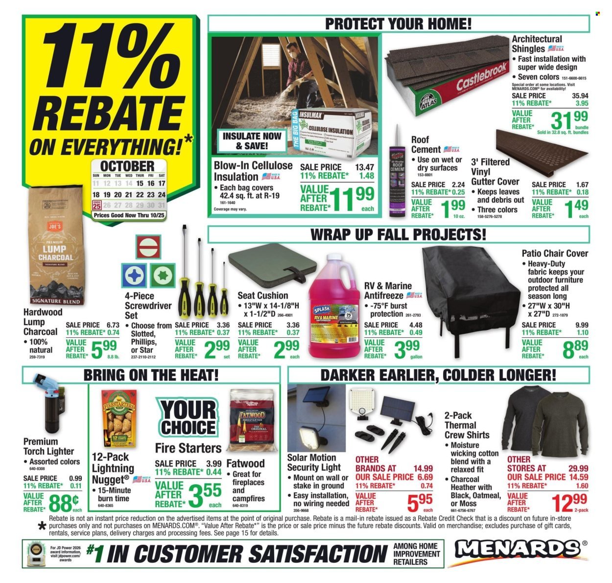 MENARDS ad - 11% Rebate* Sale