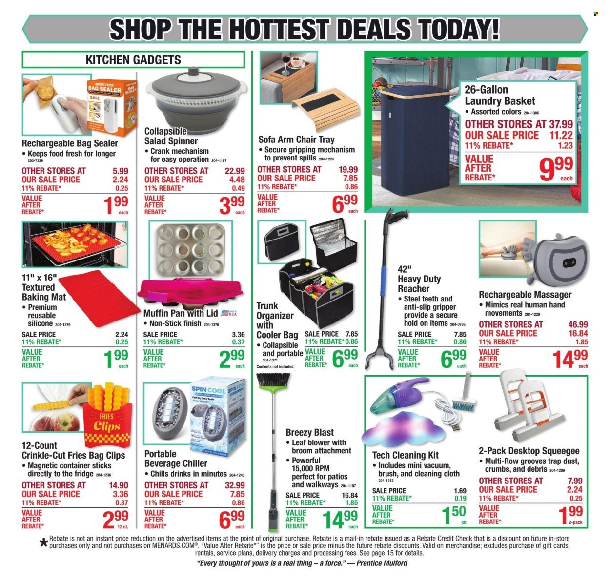 MENARDS ad - 11% Rebate* Sale
