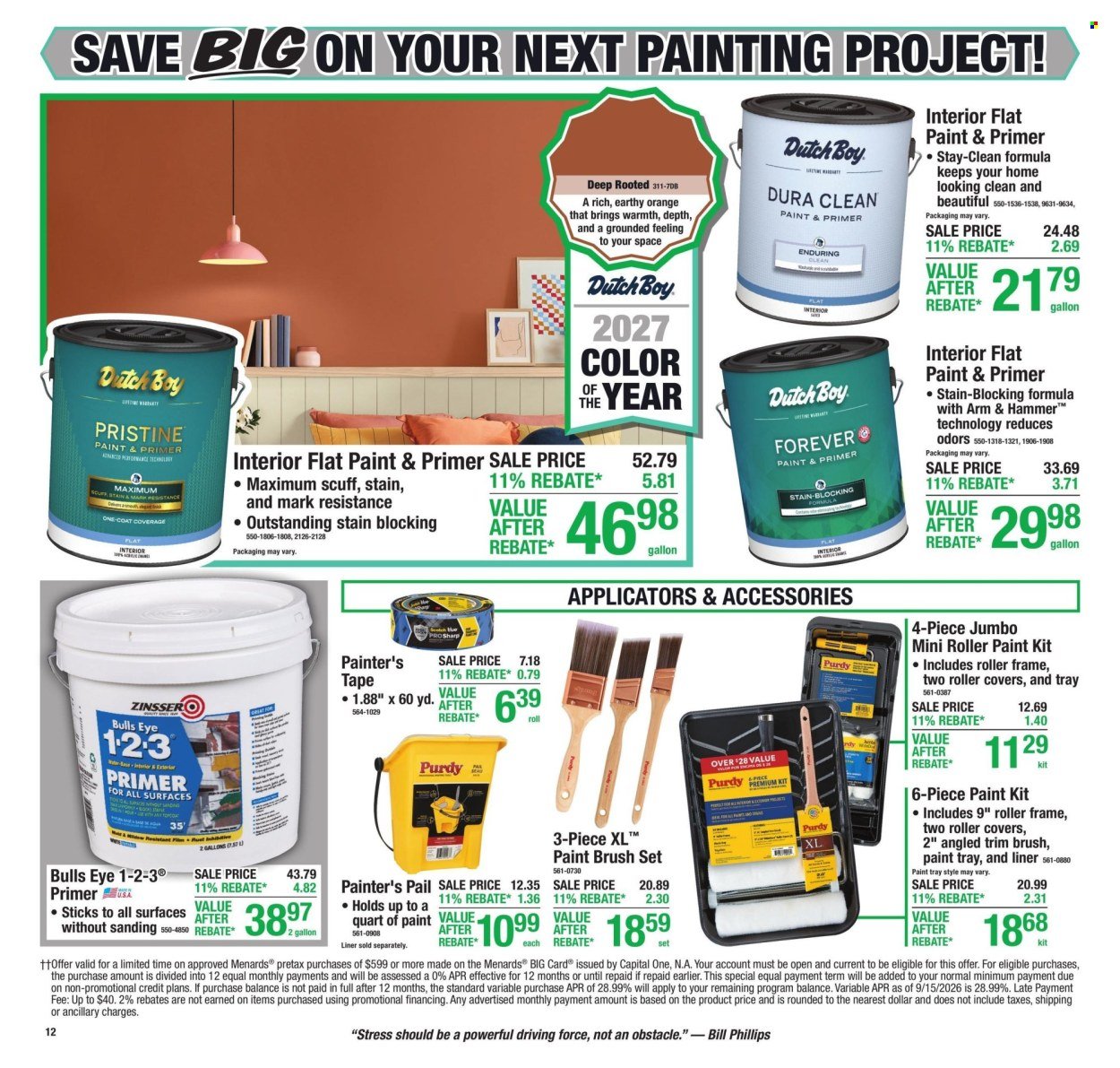 MENARDS ad - 11% Rebate* Sale