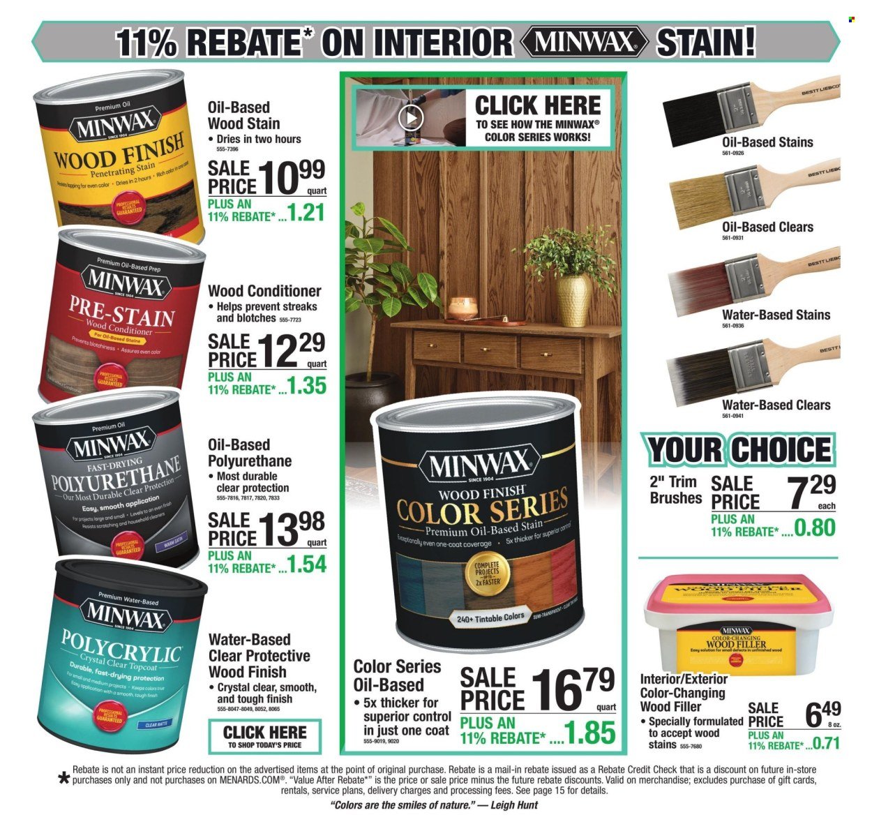 MENARDS ad - 11% Rebate* Sale