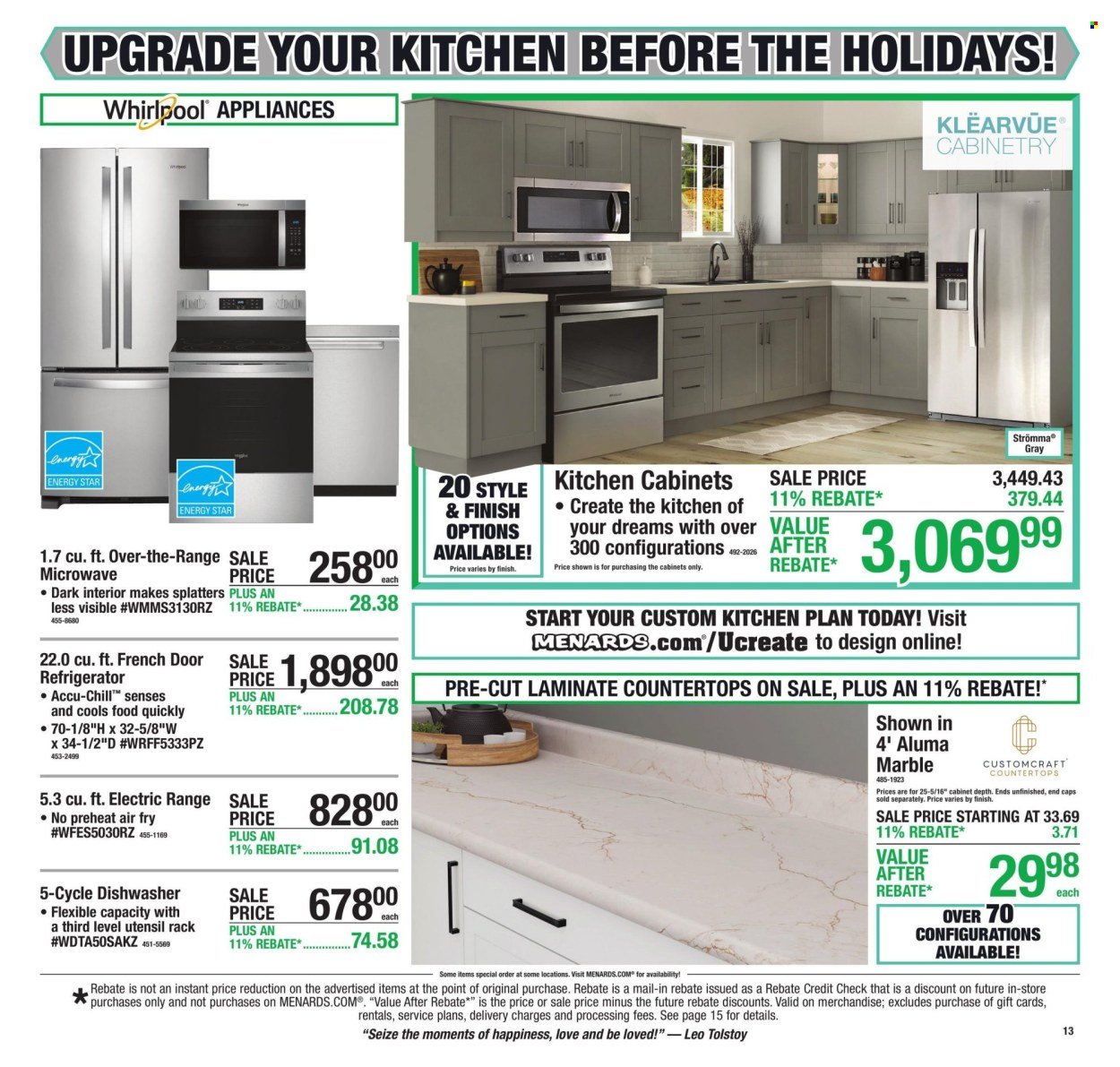 MENARDS ad - 11% Rebate* Sale