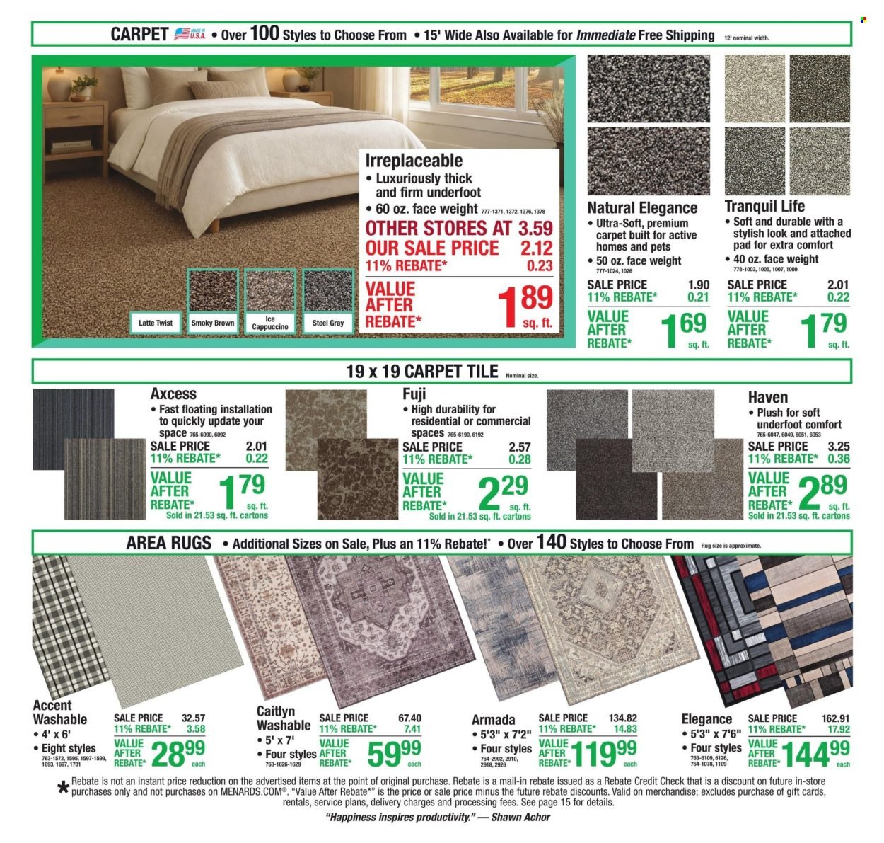 MENARDS ad - 11% Rebate* Sale