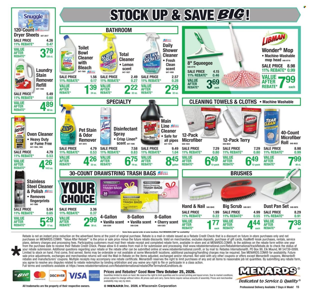 MENARDS ad - 11% Rebate* Sale