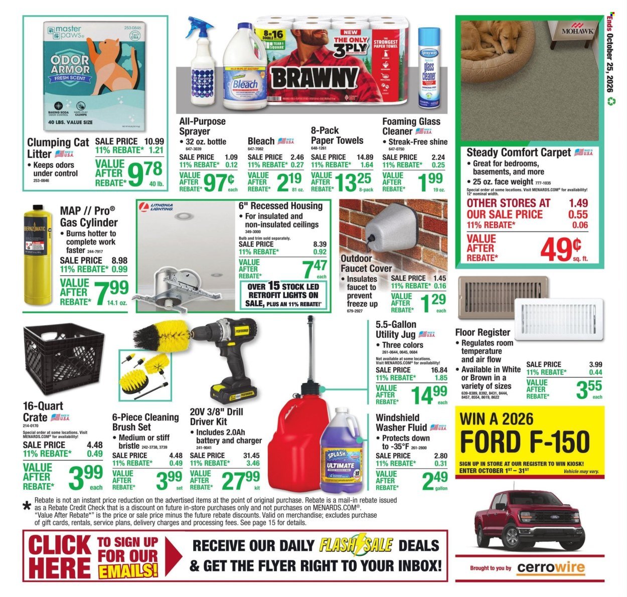MENARDS ad - 11% Rebate* Sale