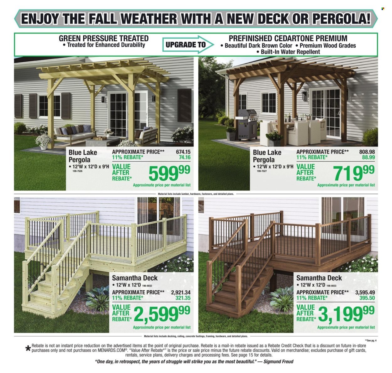 MENARDS ad - 11% Rebate* Sale