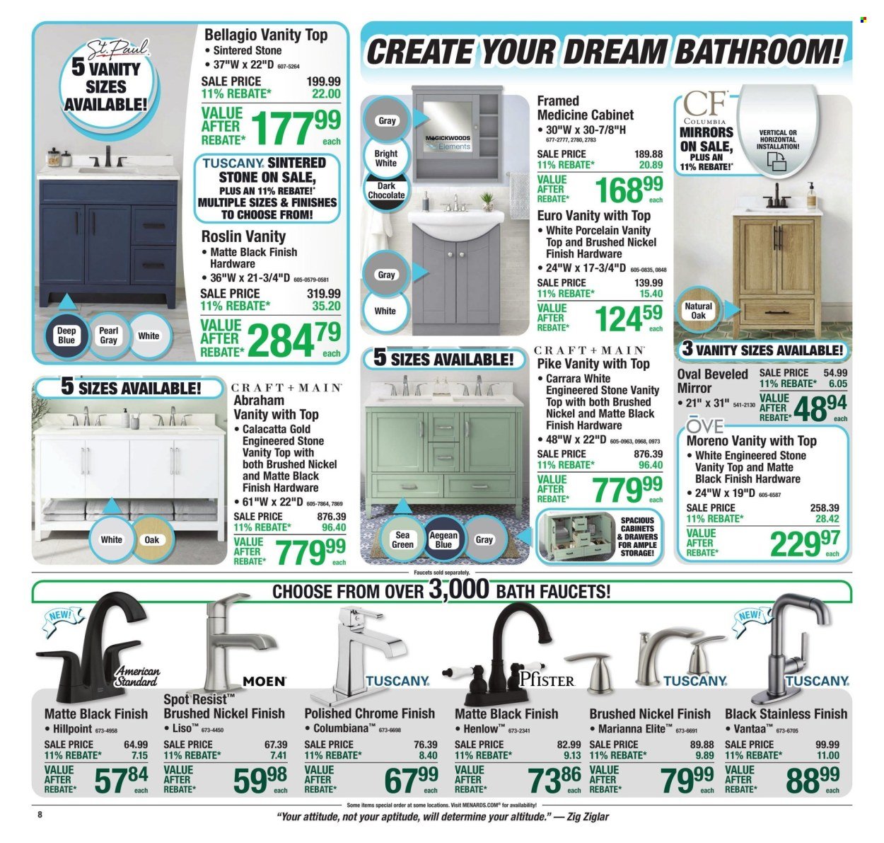 MENARDS ad - 11% Rebate* Sale