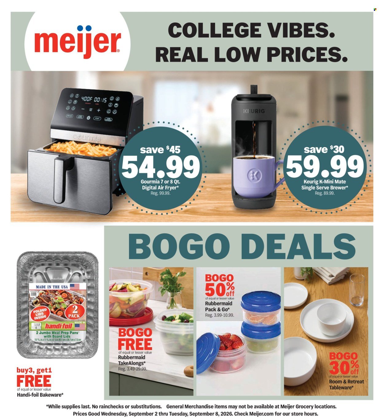 MEIJER ad - College Vibes. Real Low Prices