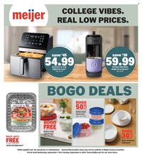 MEIJER ad - College Vibes. Real Low Prices